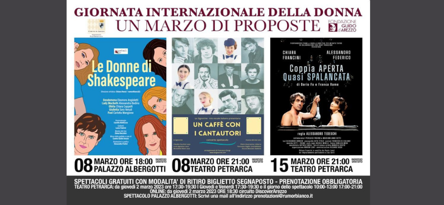 8 marzo: testimonianze ed eventi  Guido Monaco illuminato in segno di solidarietà alle donne afgane e iraniane. E ancora teatro e sensibilizzazione