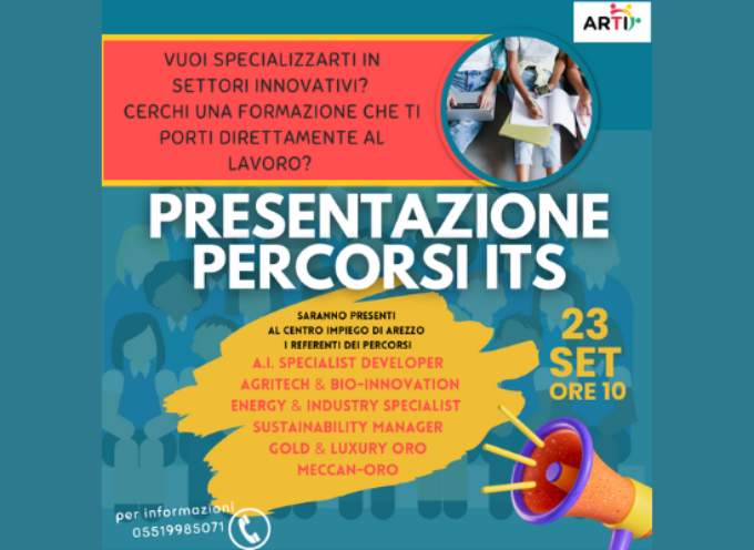 Evento presentazione percorsi ITS al Centro Impiego di Arezzo 23 settembre 2024