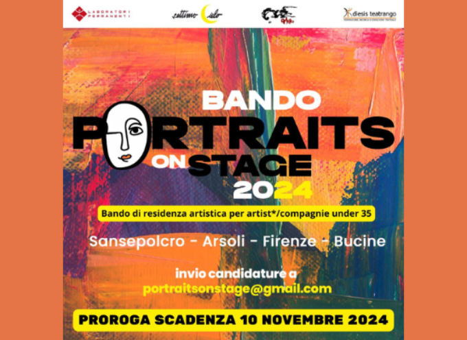 BANDO DI RESIDENZA ARTISTICA PORTRAITS ON STAGE 2024