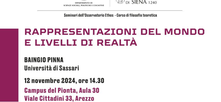 “Rappresentazioni del mondo e livelli di realtà” seminario al campus Universitario del Pionta