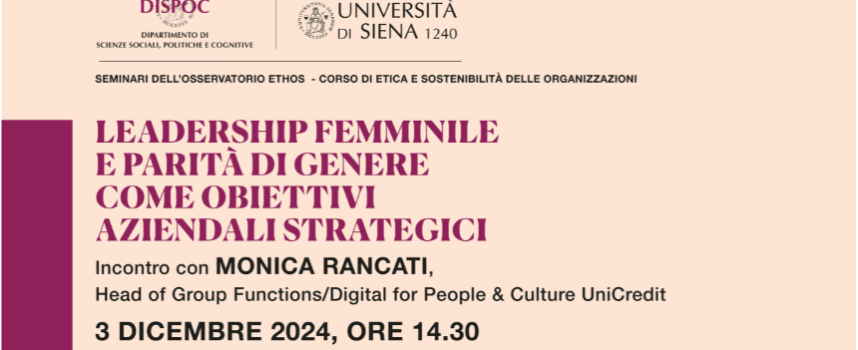 Leadership femminile, ad Arezzo si discute sulla riduzione del divario di genere nel mondo del lavoro. Ospite la manager Monica Rancati. 3 dicembre