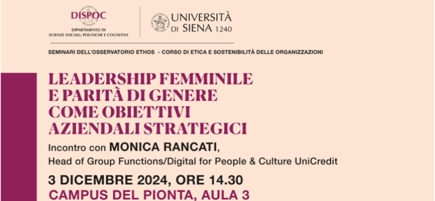 Leadership femminile, ad Arezzo si discute sulla riduzione del divario di genere nel mondo del lavoro. Ospite la manager Monica Rancati. 3 dicembre